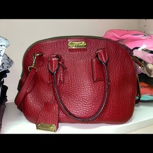 Burberry red leather bag